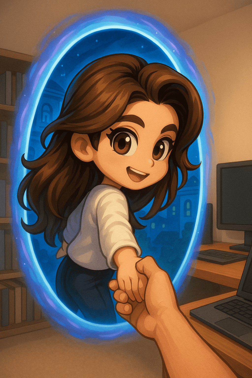 Character Stepping Through Portal